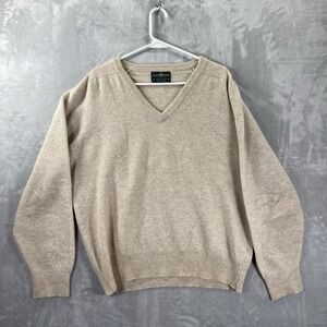 Alan Paine Sweater men's 44 EUR 52 Knit V-Neck Pullover 100% Lambswool Casual